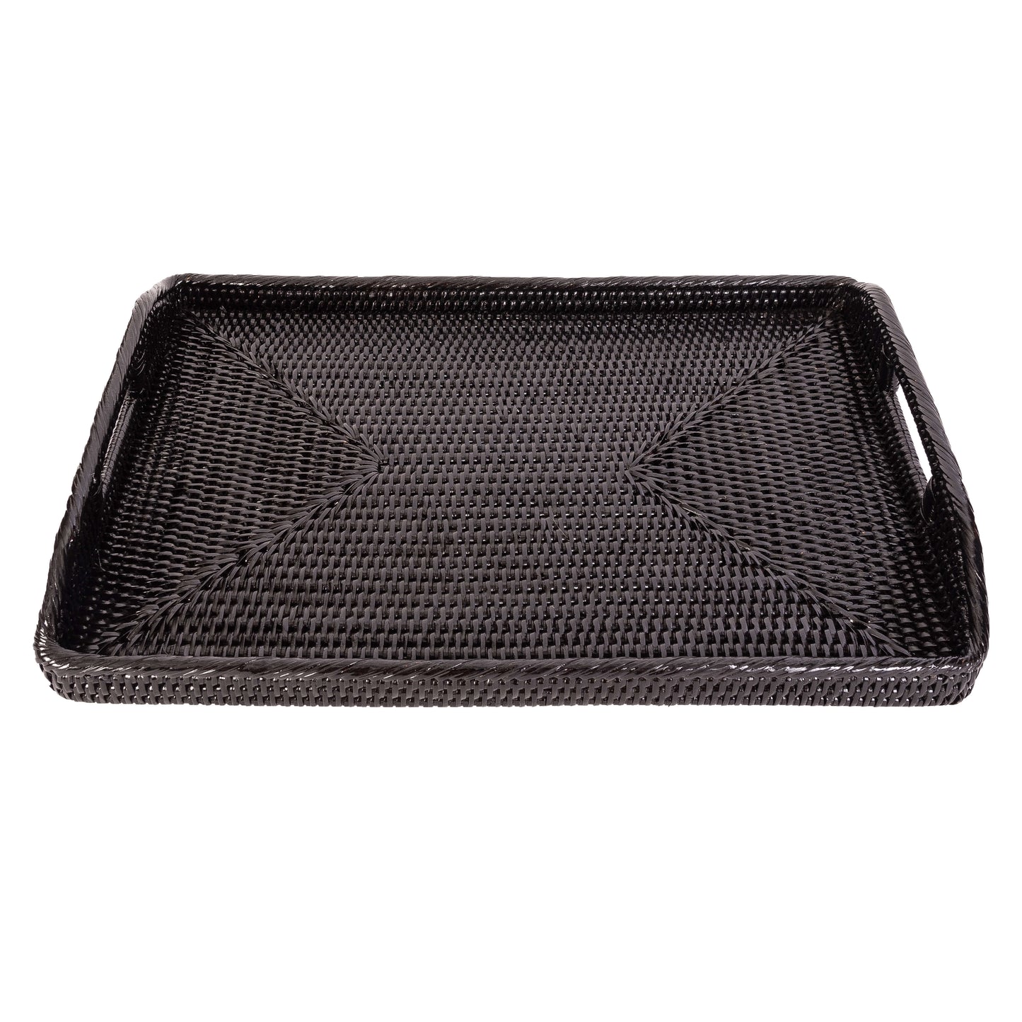 Rattan Serving Tray With High Handles