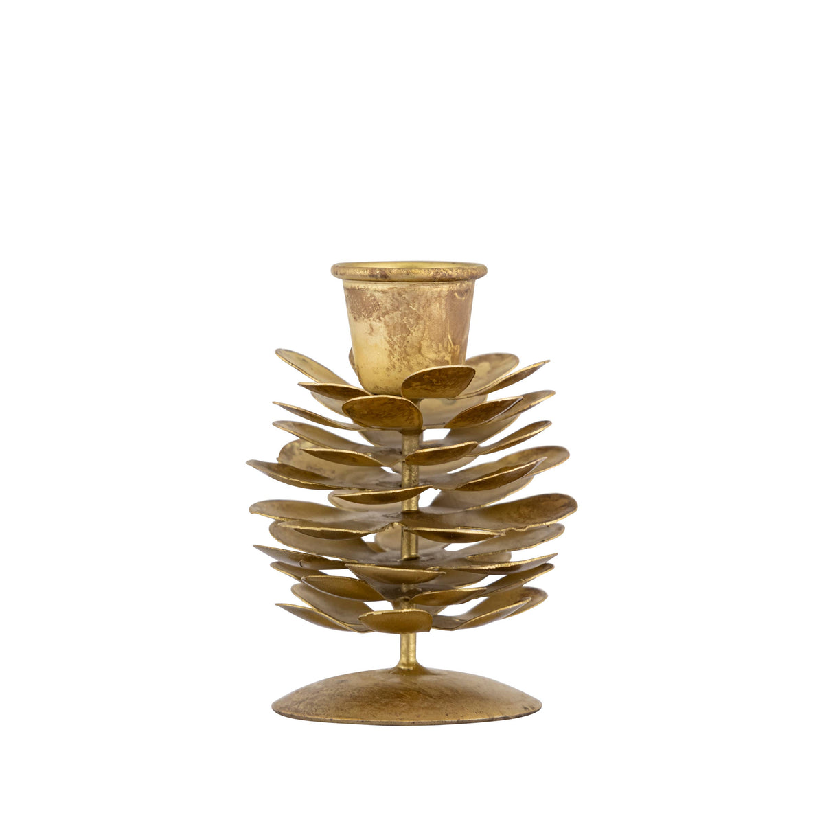 Small Brass Pine Cone Candle Holder