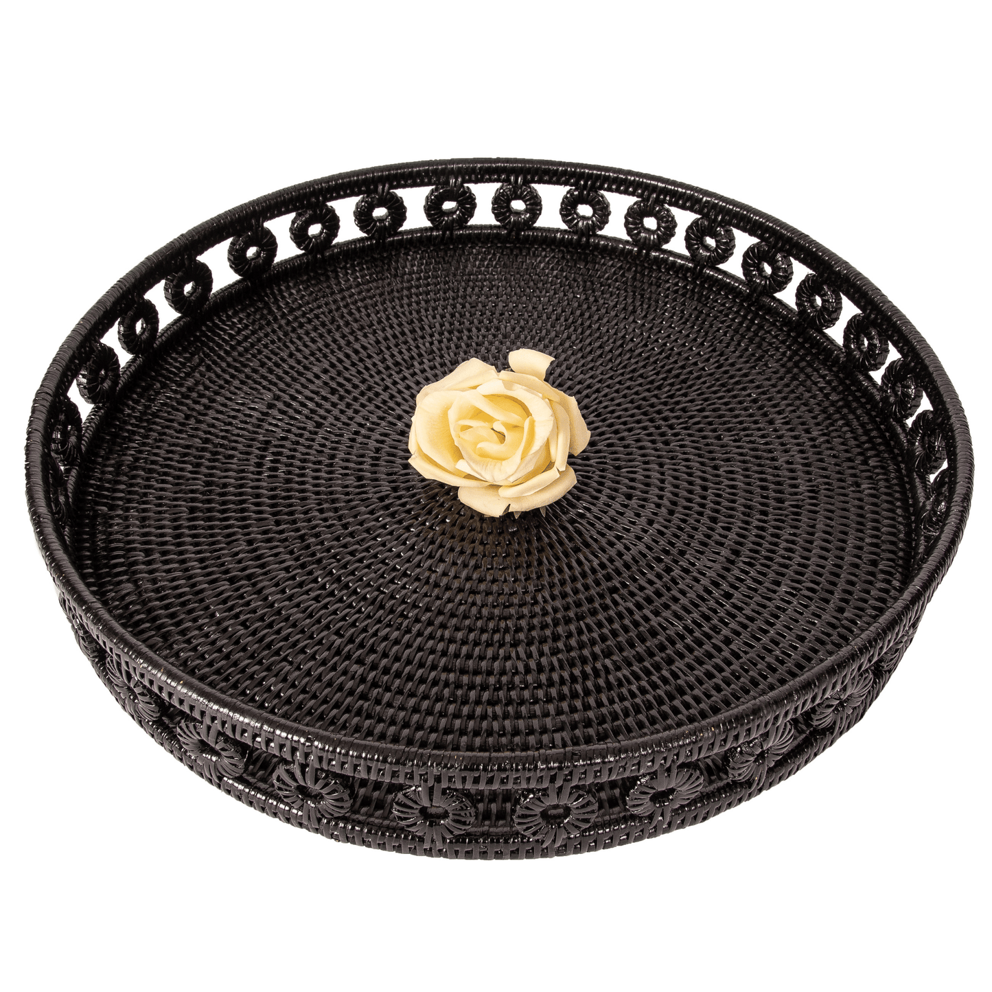 Round Rattan Tray - Natural
