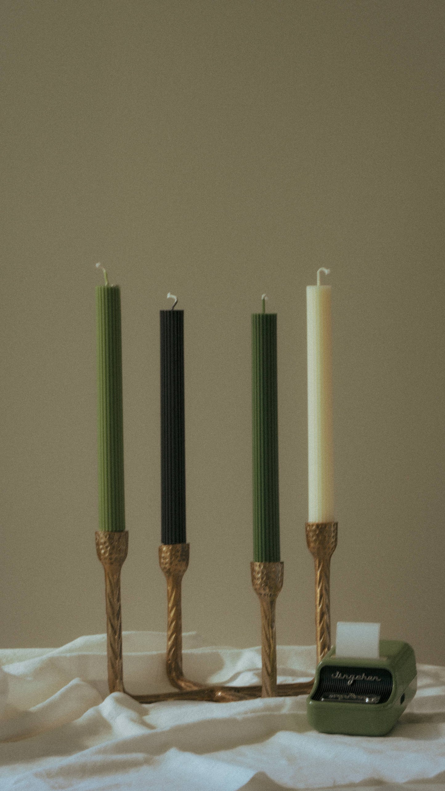 Ribbed Thick Taper Candle