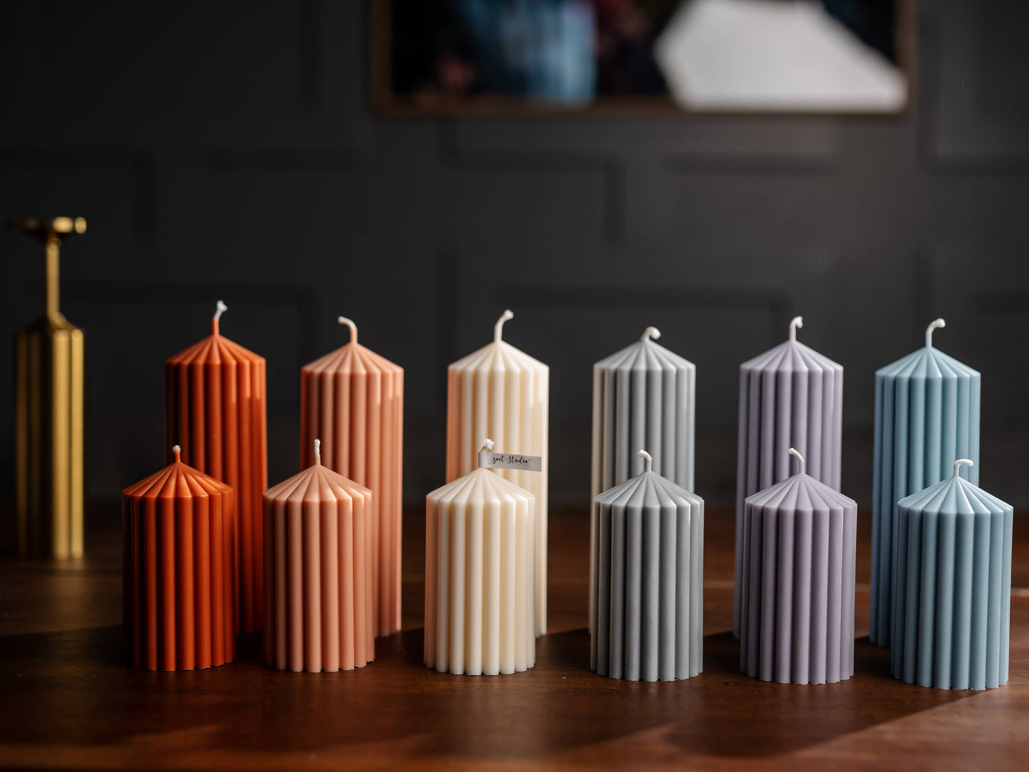 Ribbed Pillar Candles