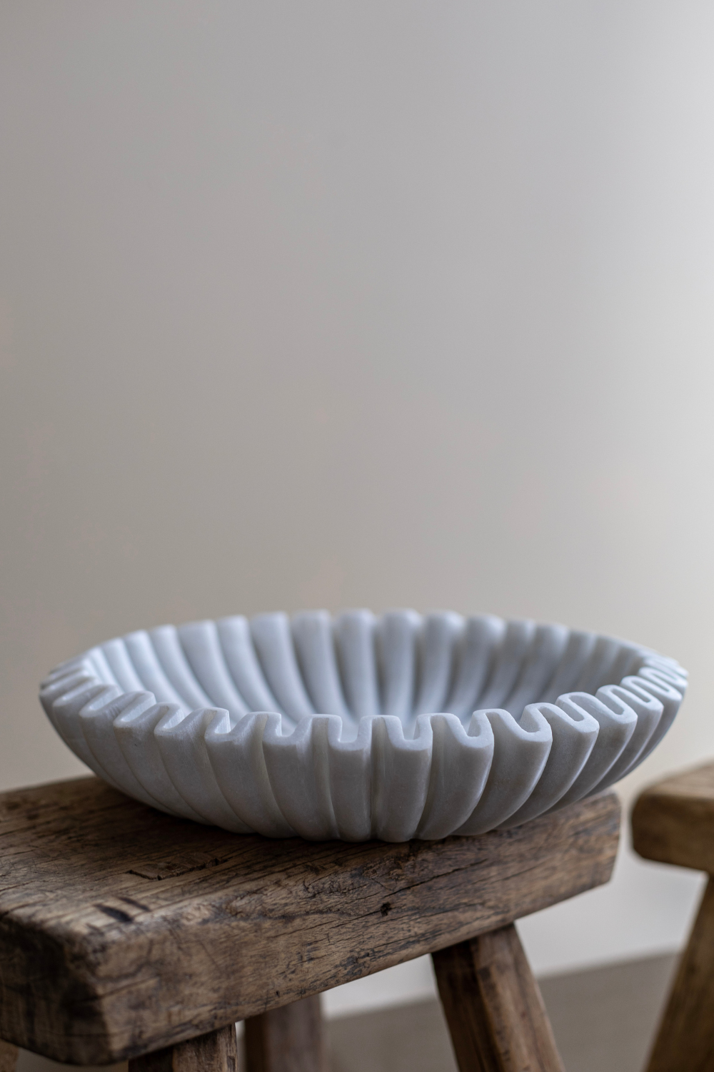 Marble Fluted Scalloped Bowls