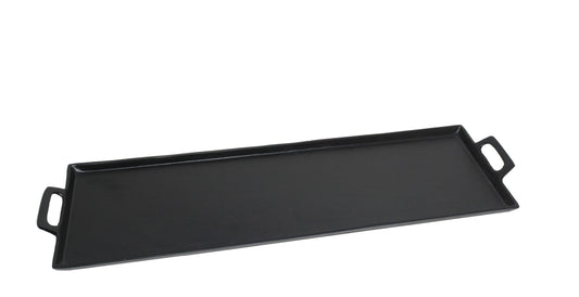 Long Tray with Handles in Black