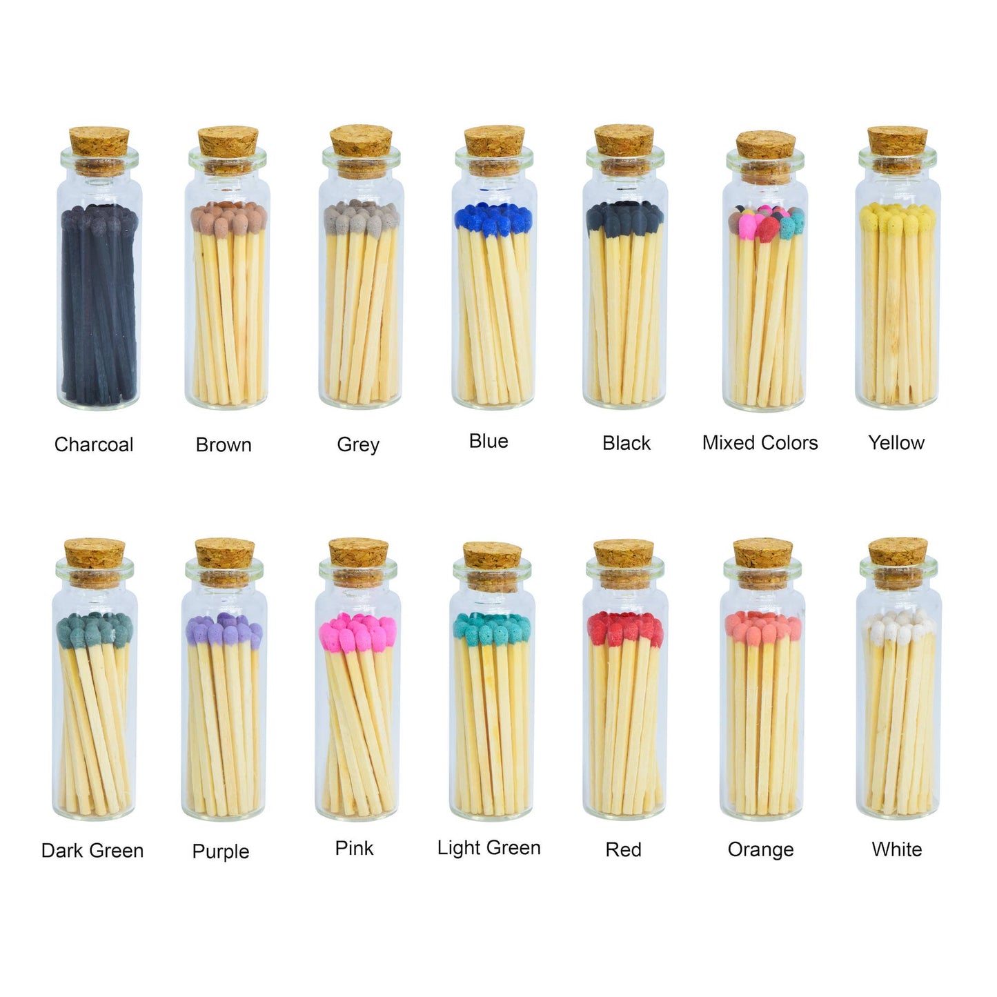 Small Match Bottles - Safety Matches in Jars - Black