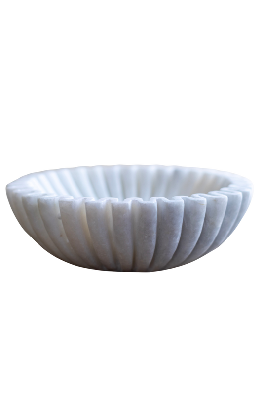 Marble Fluted Scalloped Bowls