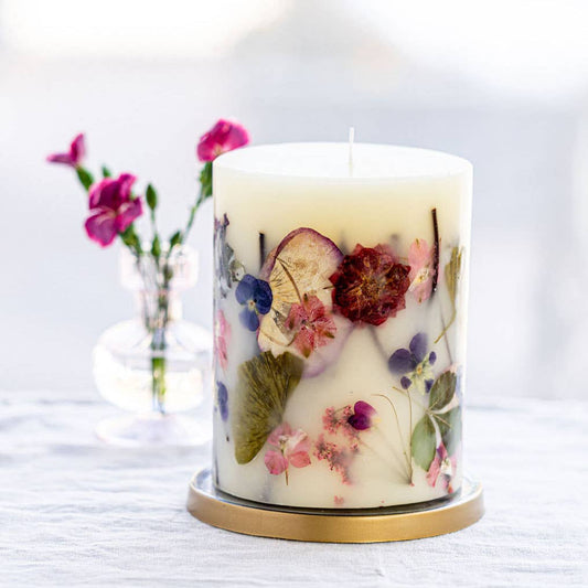 Botanical Round Candle - Blushing Rosewood