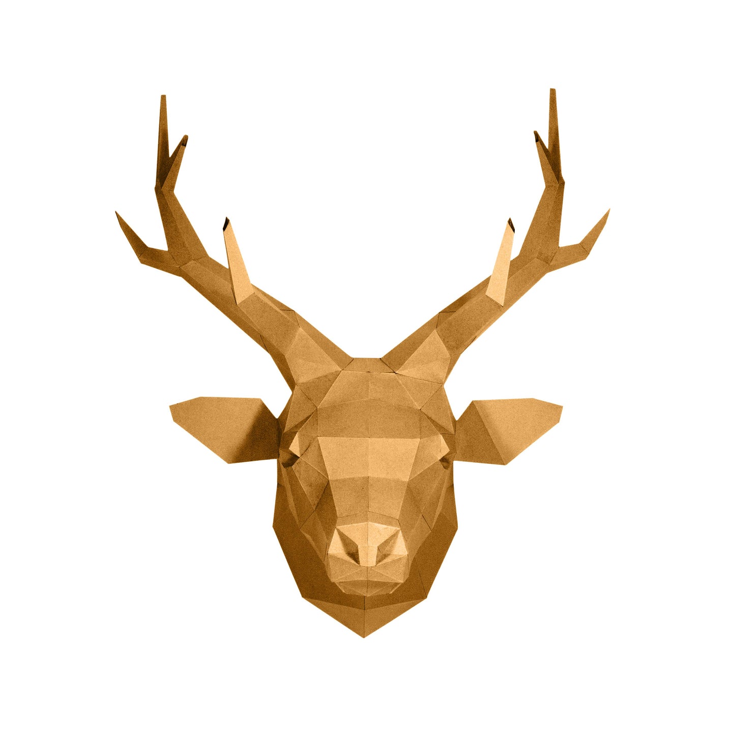 Deer Head Origami Wall Art - Gold