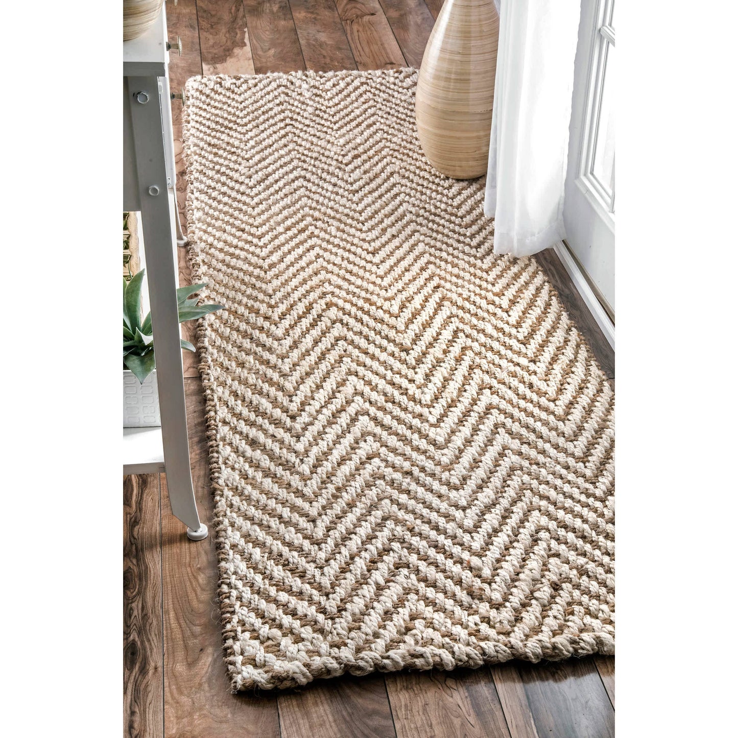 Jute Area Rug - Chevron