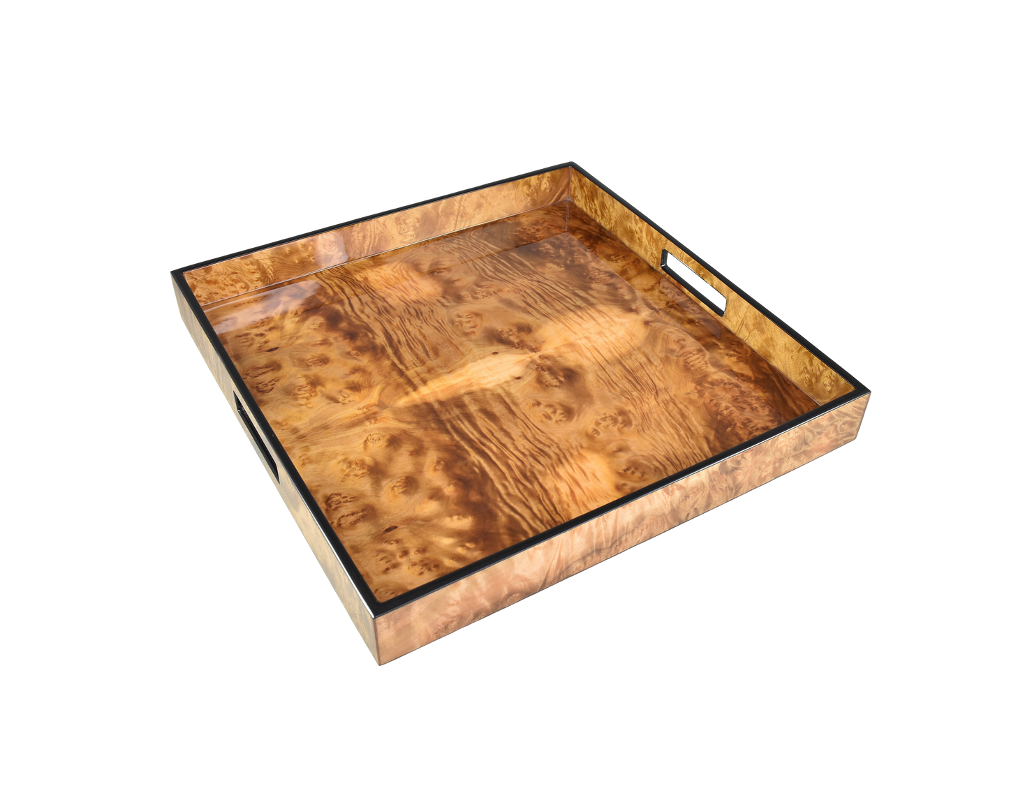 Walnut Burl Trays with Black Trim