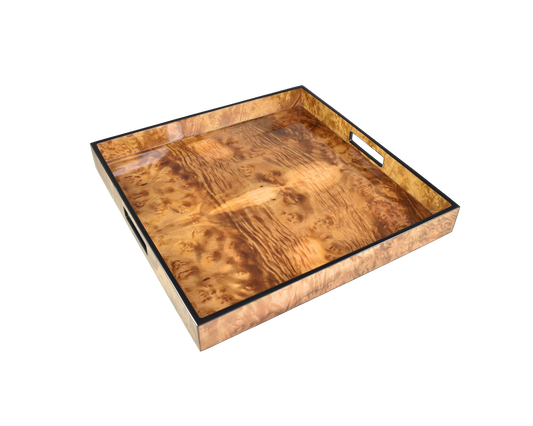 Walnut Burl Trays with Black Trim