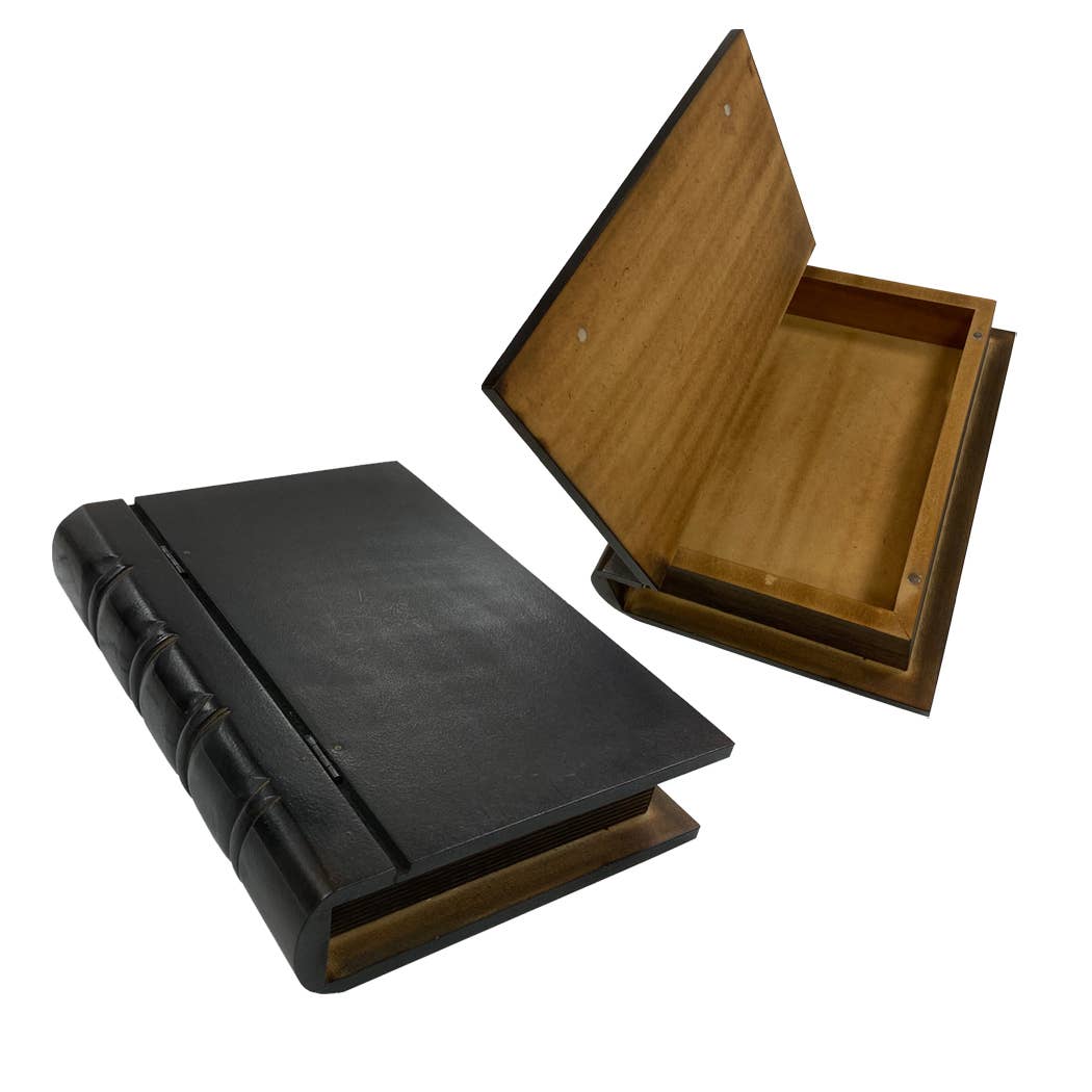 Black Wood Hollow Book Storage Box