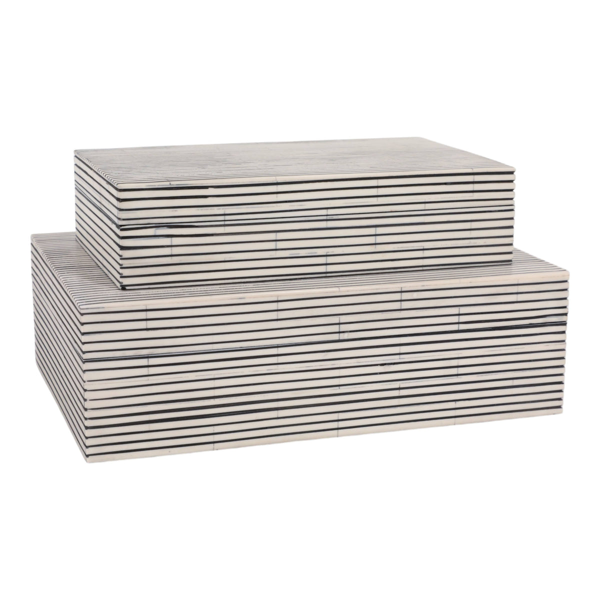 Black Pinstripe Decorative Boxes