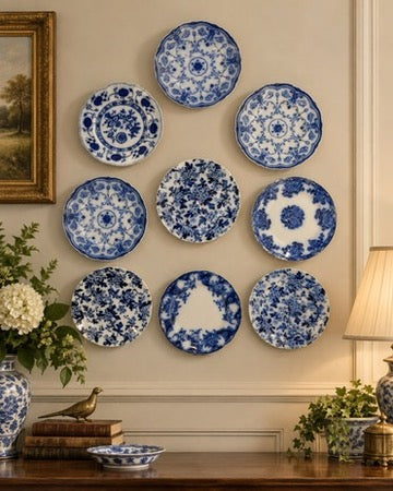 Antique Blue & White Transferware Plates
