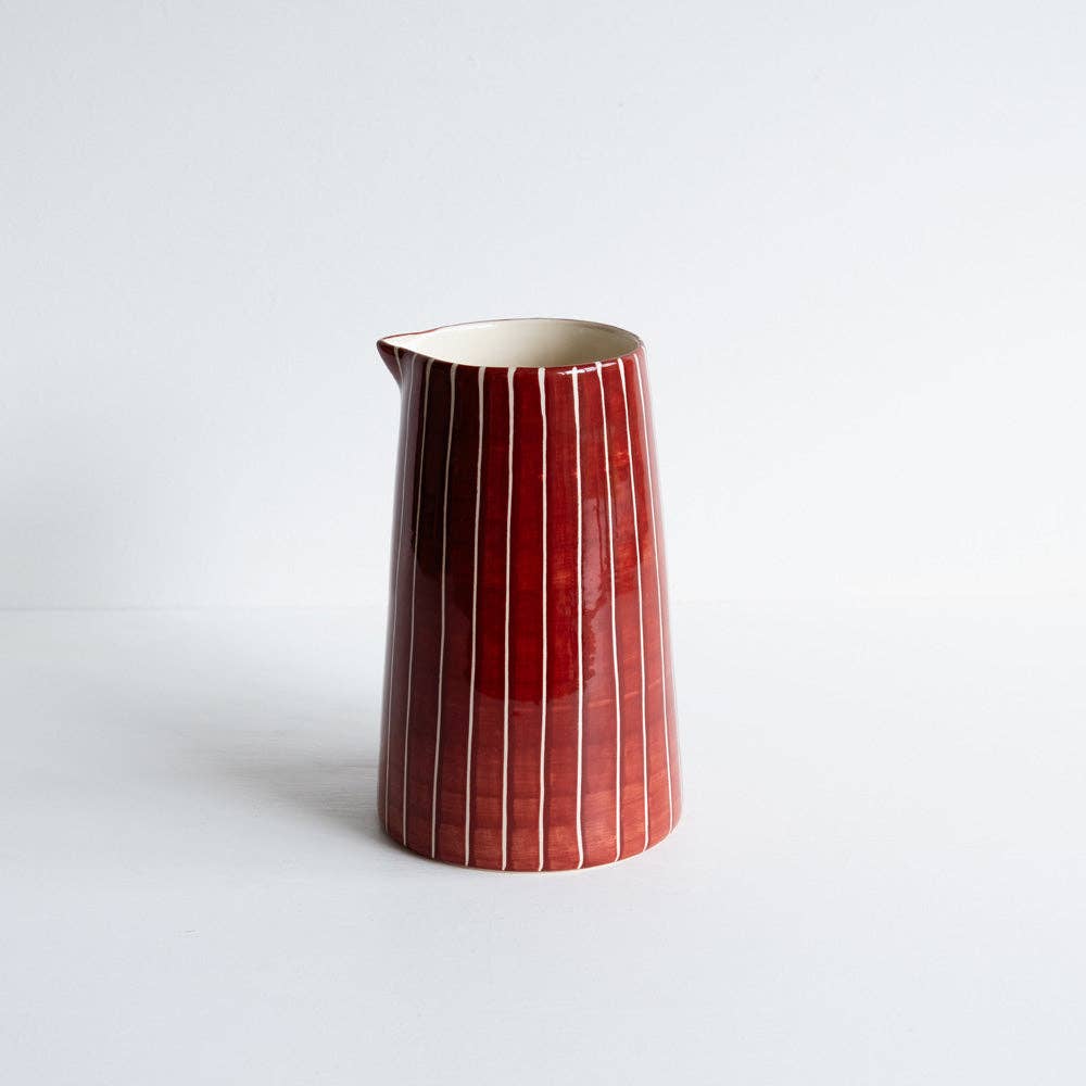 Hand-painted Striped Pitcher