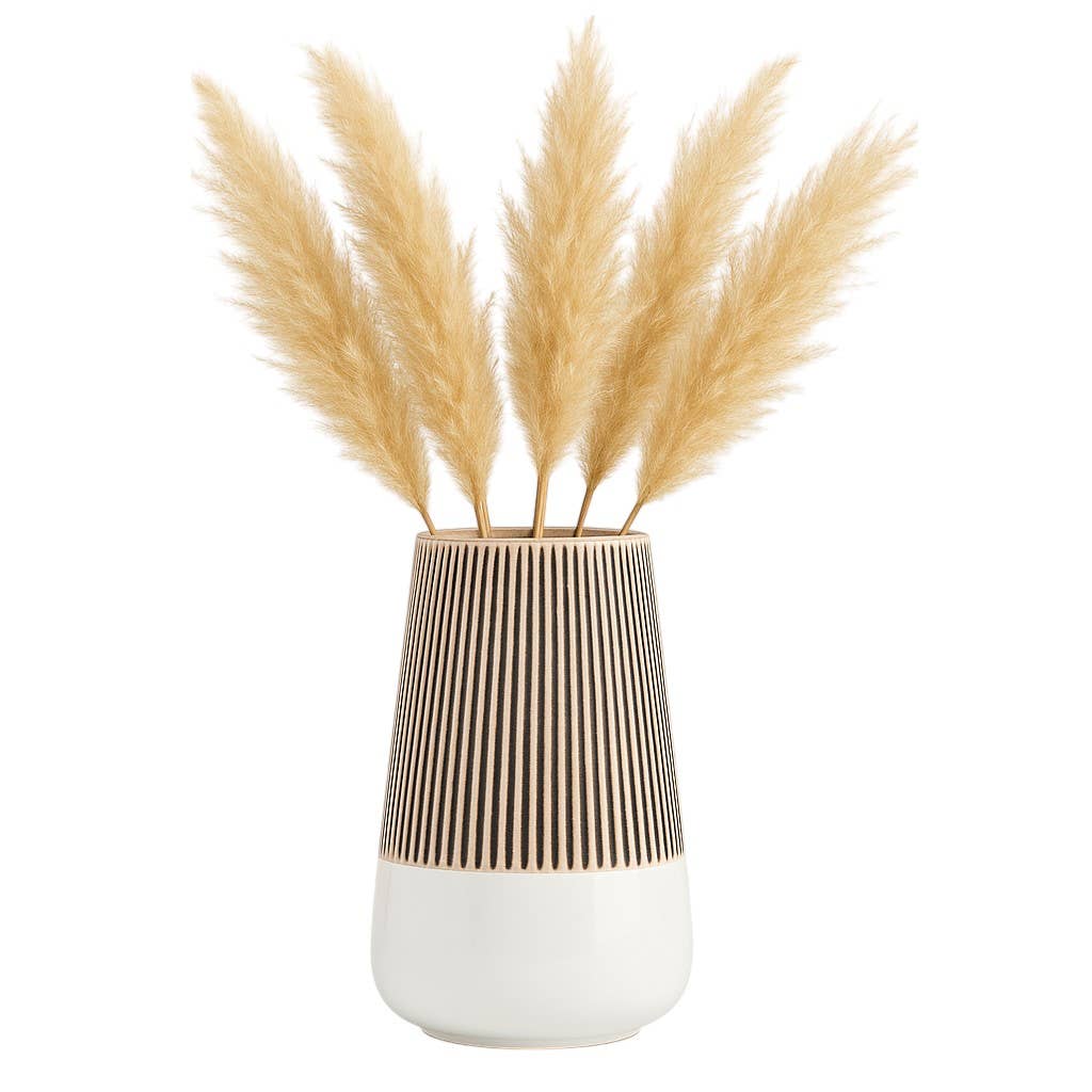 Textured Ribbed Vase