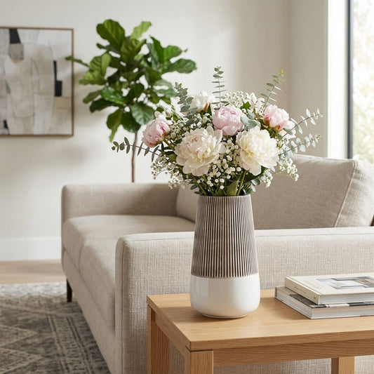 Textured Ribbed Vase