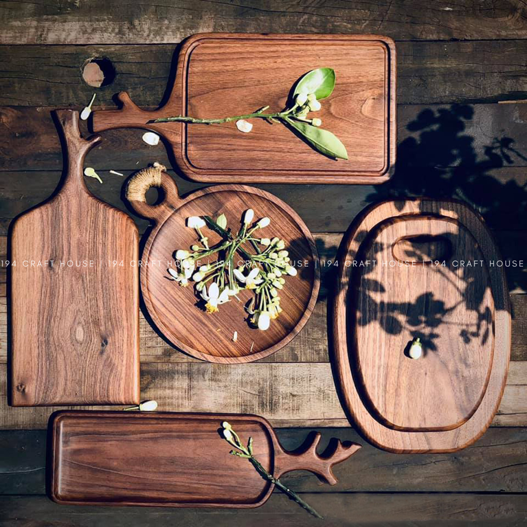 Walnut Wood Tree Branch Cheese Board