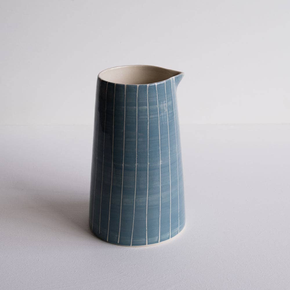 Hand-painted Striped Pitcher