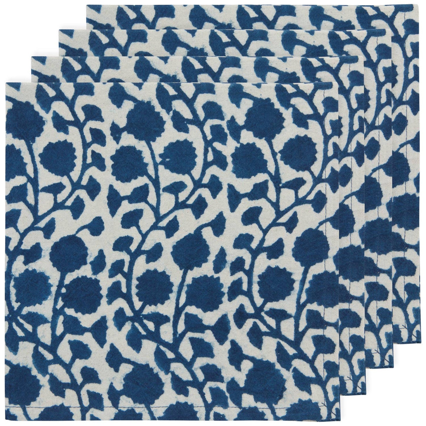 Vinebloom Block Print Napkins - Set of 4
