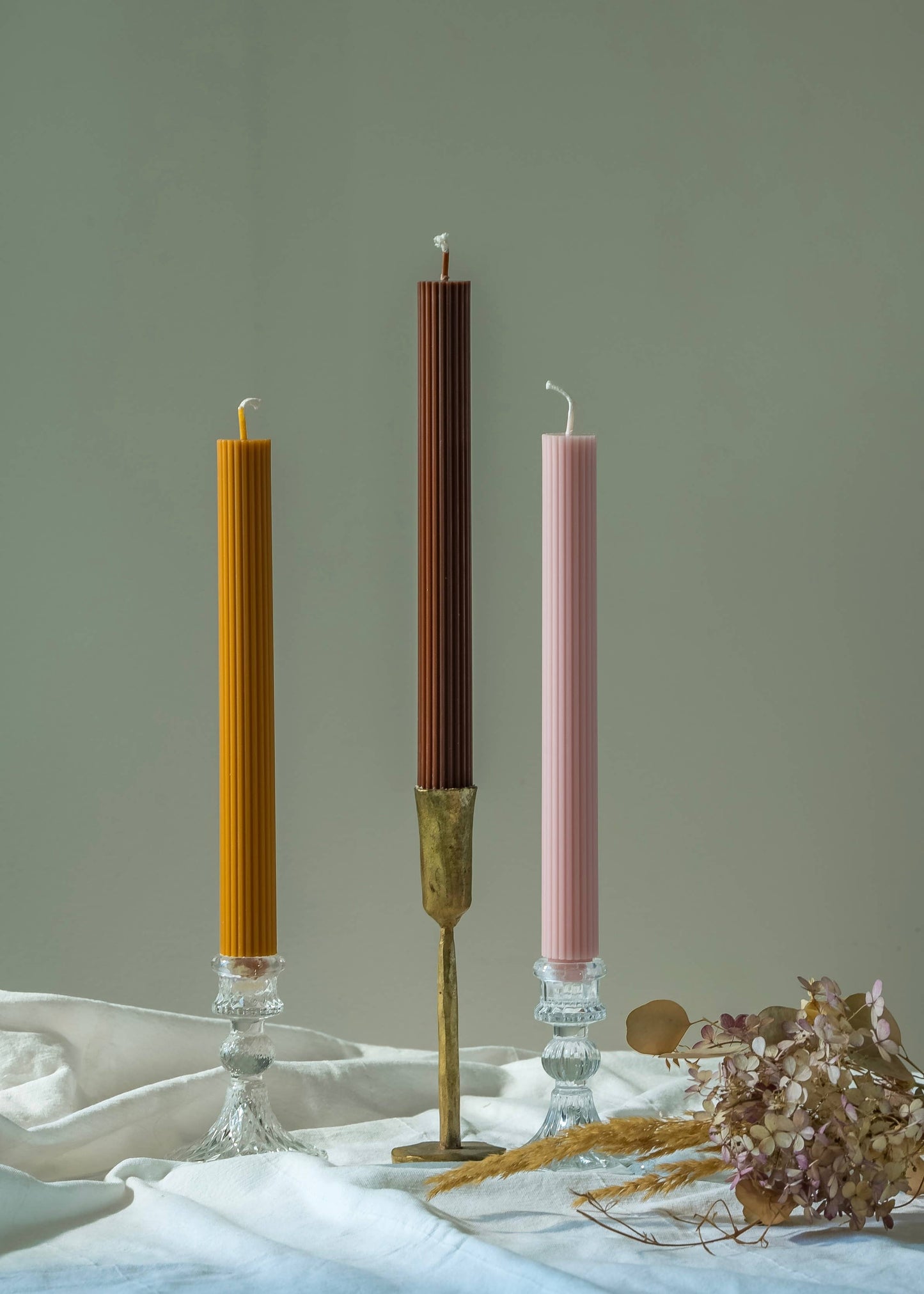 Ribbed Thick Taper Candle