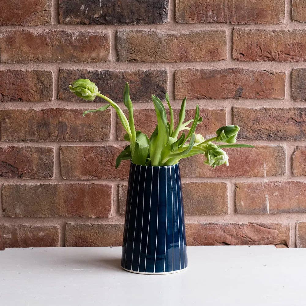 Hand-painted Striped Pitcher