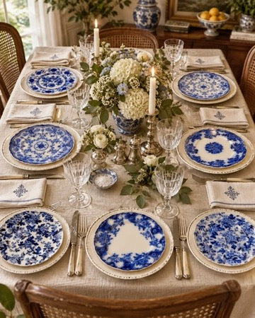 Antique Blue & White Transferware Plates
