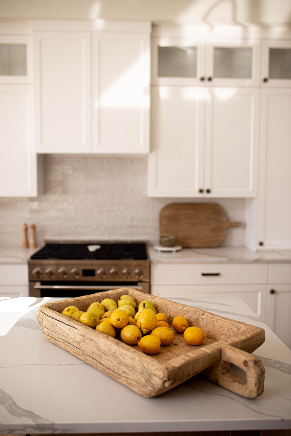 Rectangle Elm Wood Basin Large with Handle