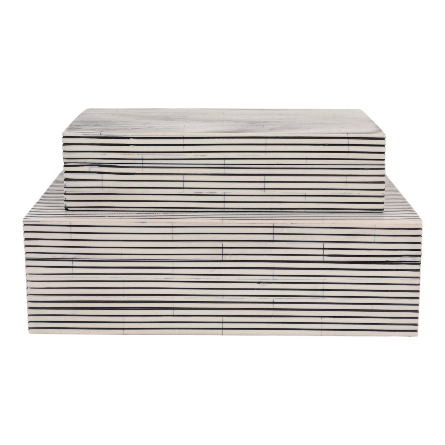 Black Pinstripe Decorative Boxes