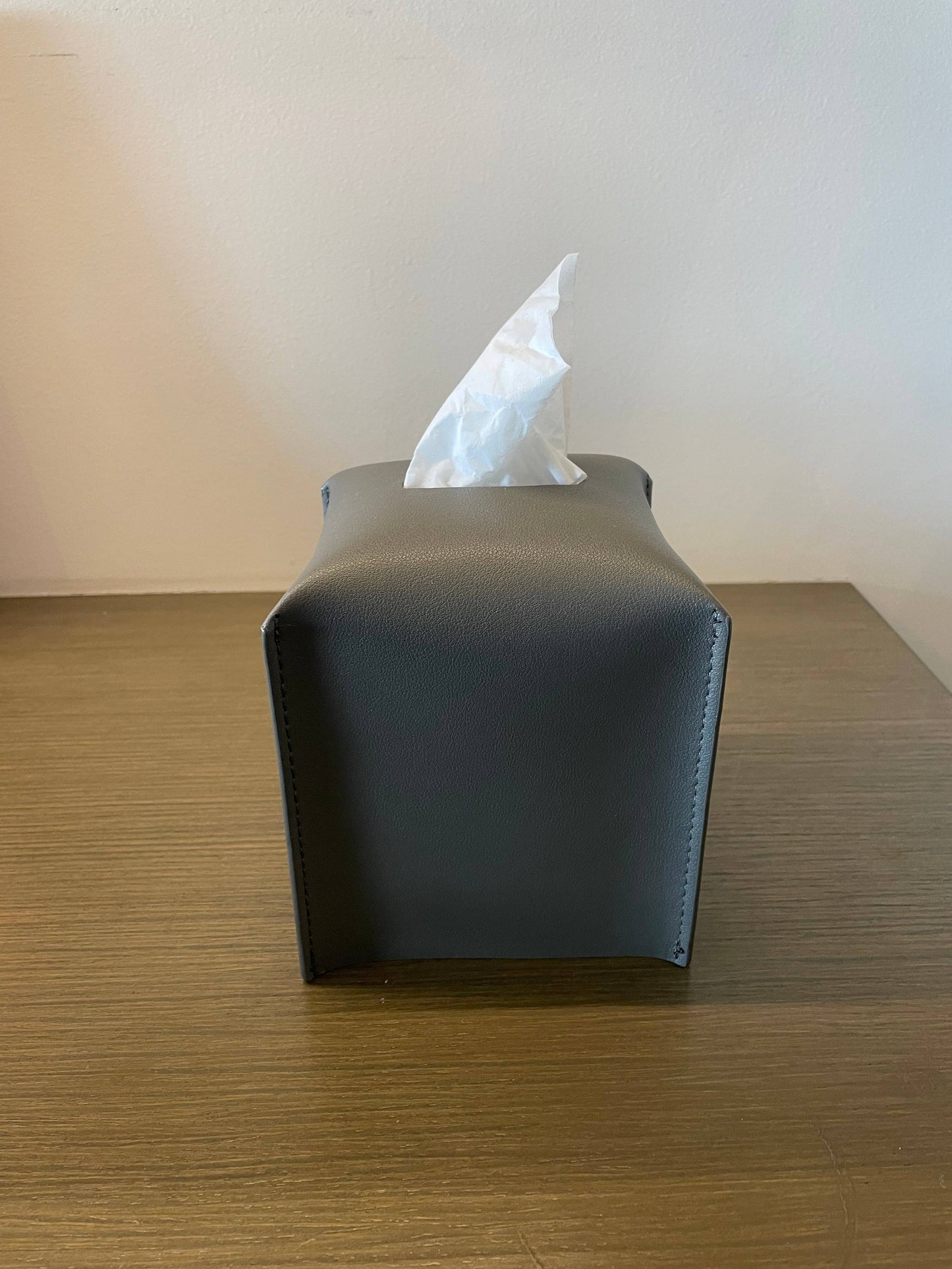 Faux Leather Tissue Box