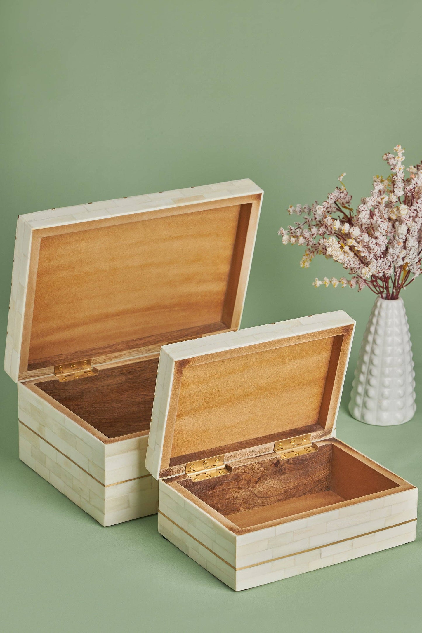 Bone and Brass Decorative Boxes