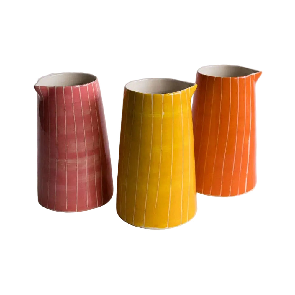Hand-painted Striped Pitcher
