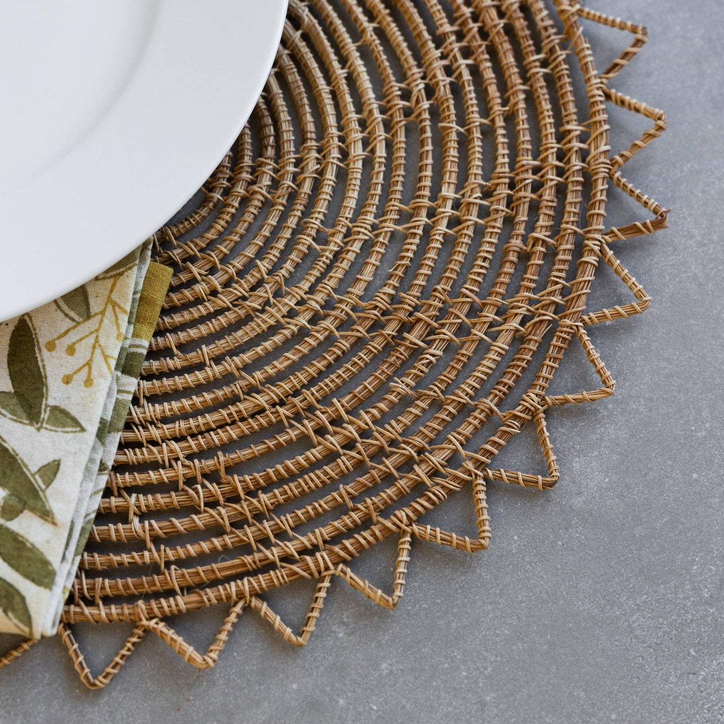 Round Handwoven Palm Placemat