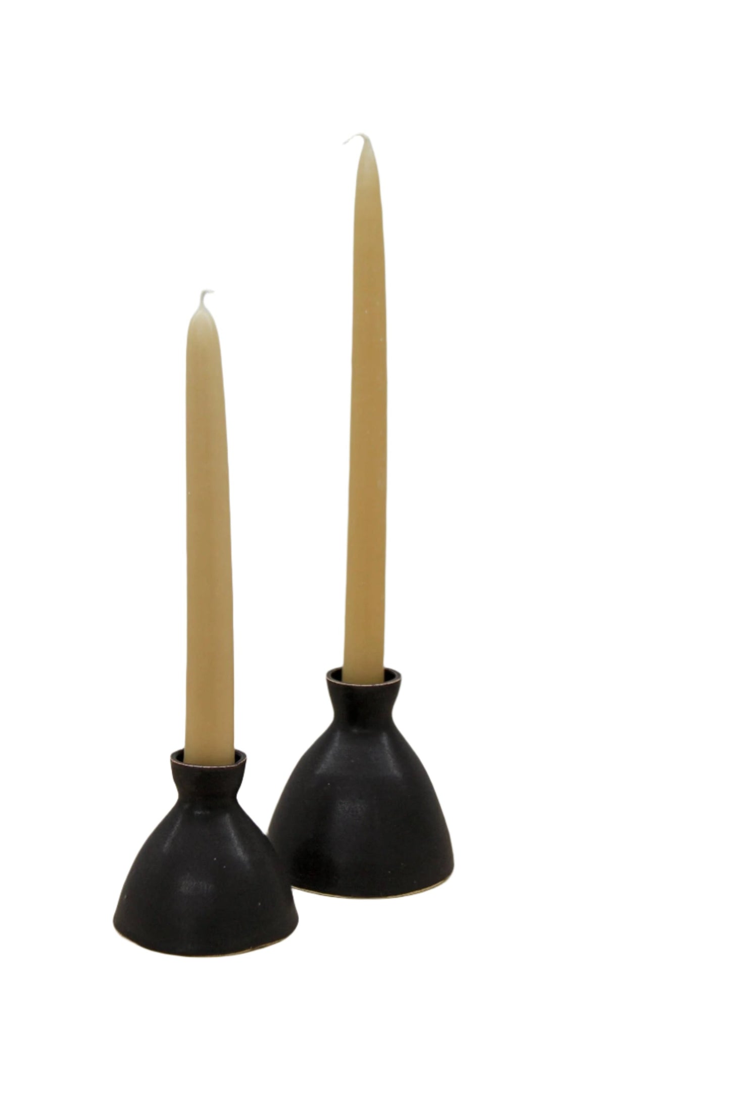 Matte Black Ceramic Candle Taper Holder