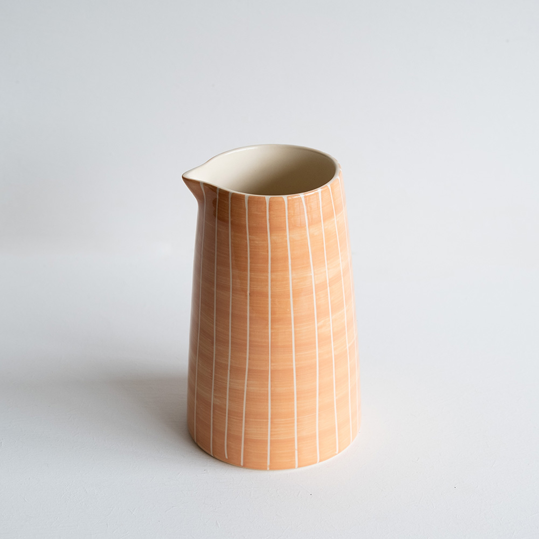 Hand-painted Striped Pitcher