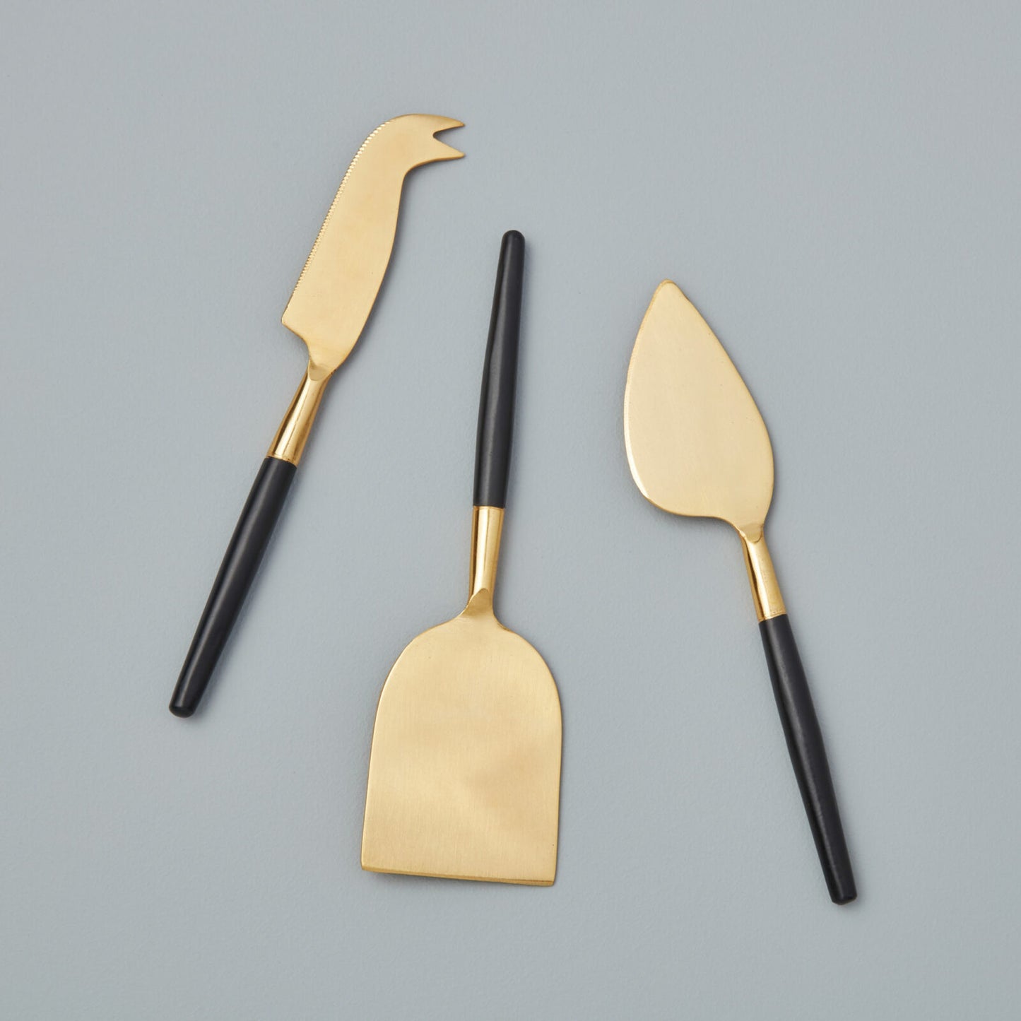 Cheese Set, Black & Gold