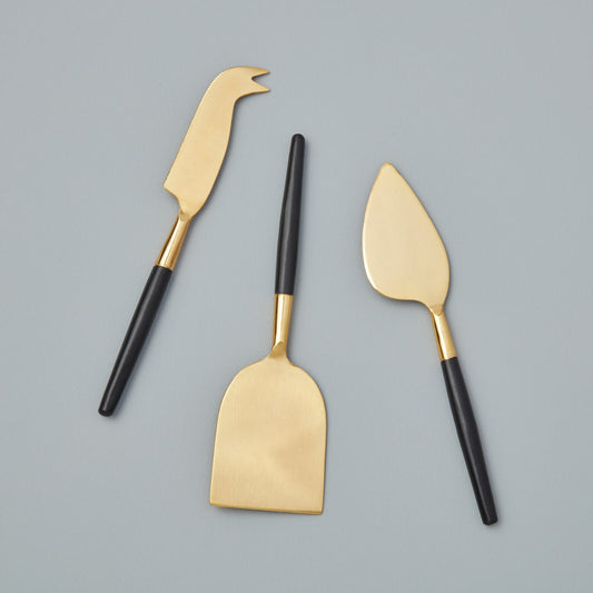 Cheese Tools Set - Black & Gold