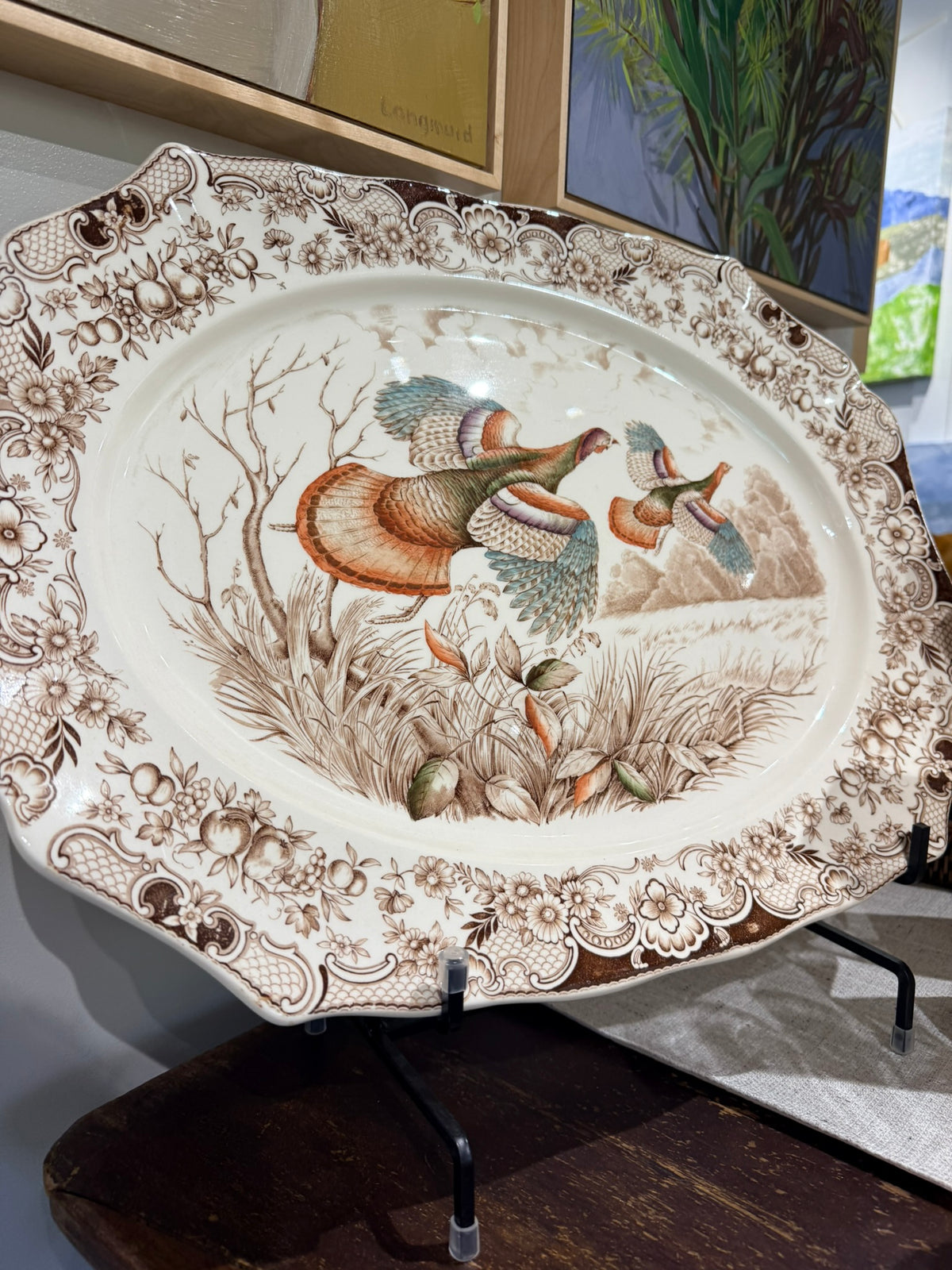 Vintage - Johnson Brothers "Wild Turkeys Flying" Platter