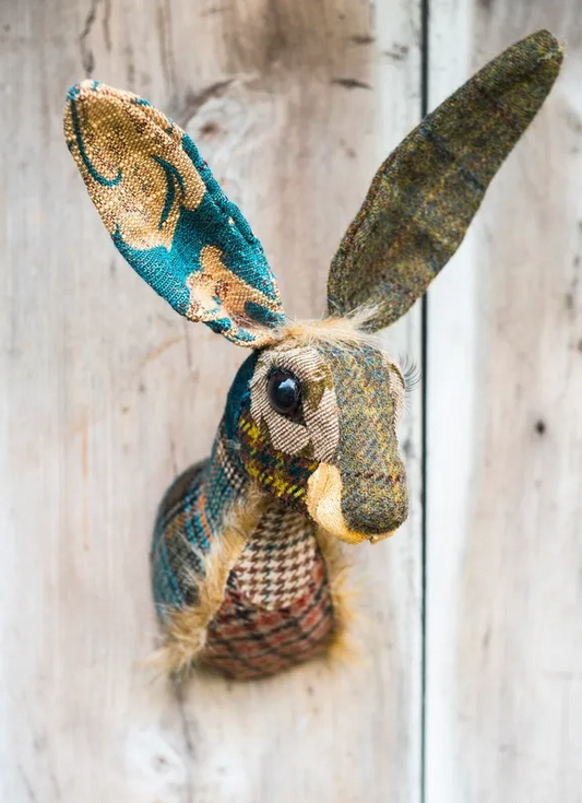 Textile Hare Head - Hattie