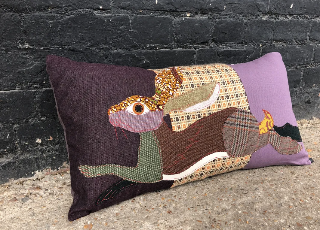 Leaping Hare Throw Pillow