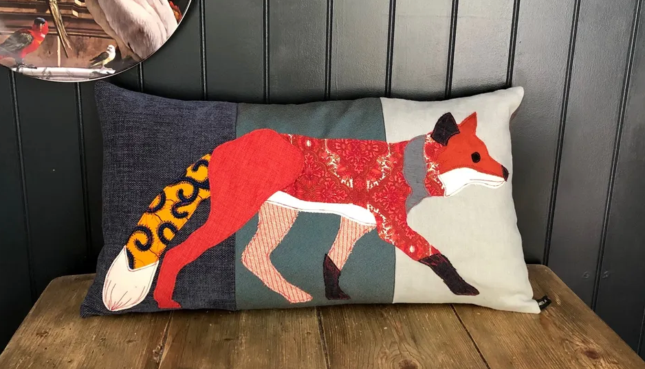 Running Fox Throw Pillow