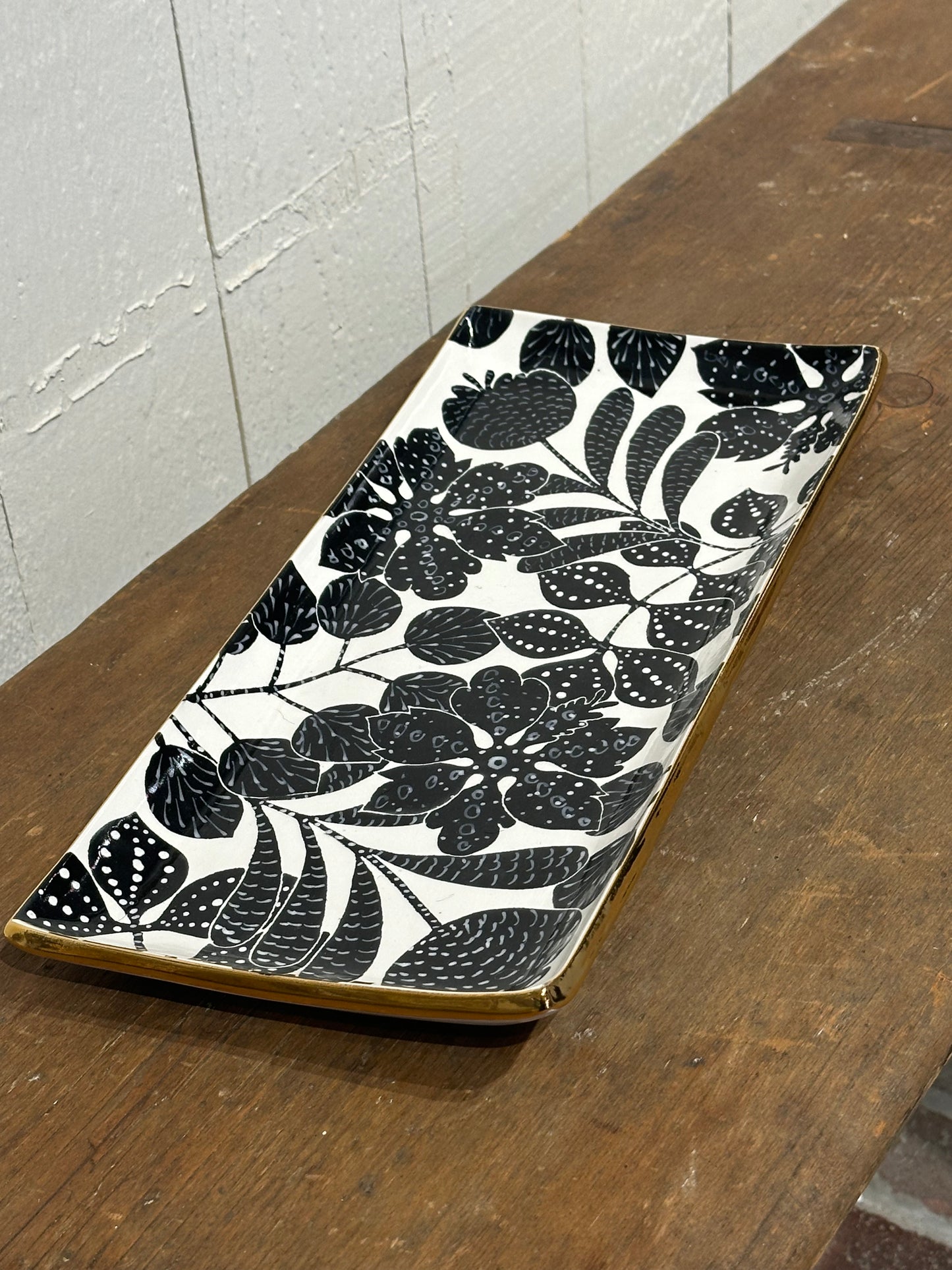 Cocktail Tray - Bali Toile in Black