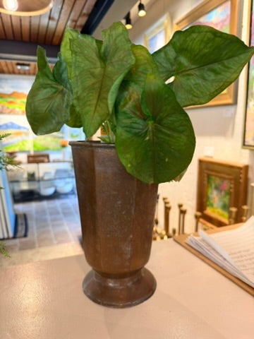 Vintage Etched Copper Vase