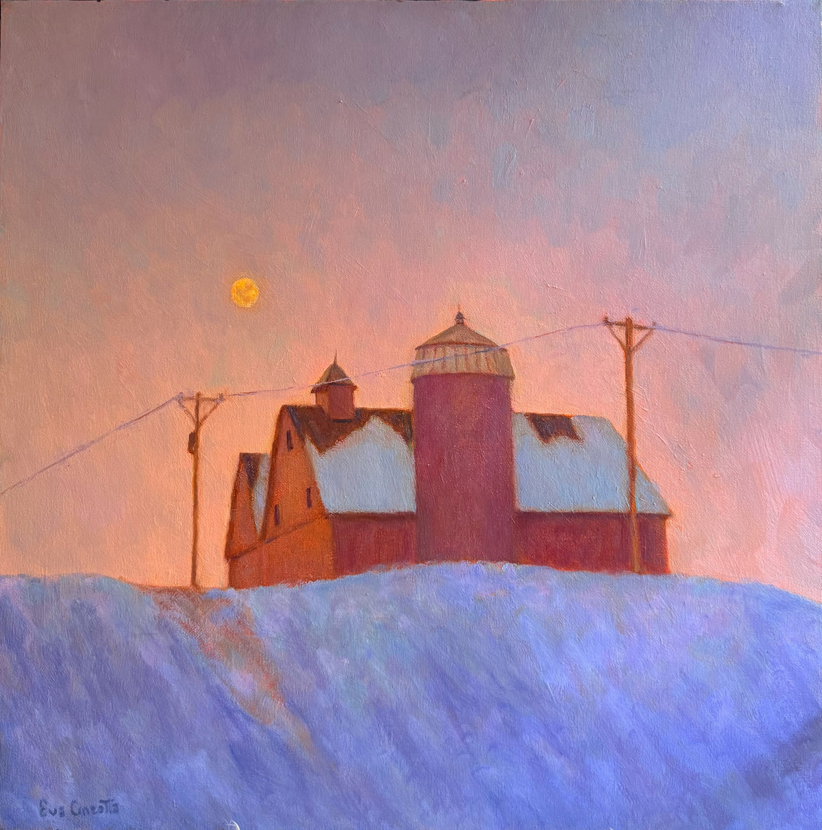 Full Moon Over Barn