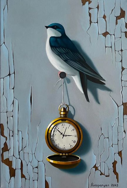Still Life With Bird and Clock