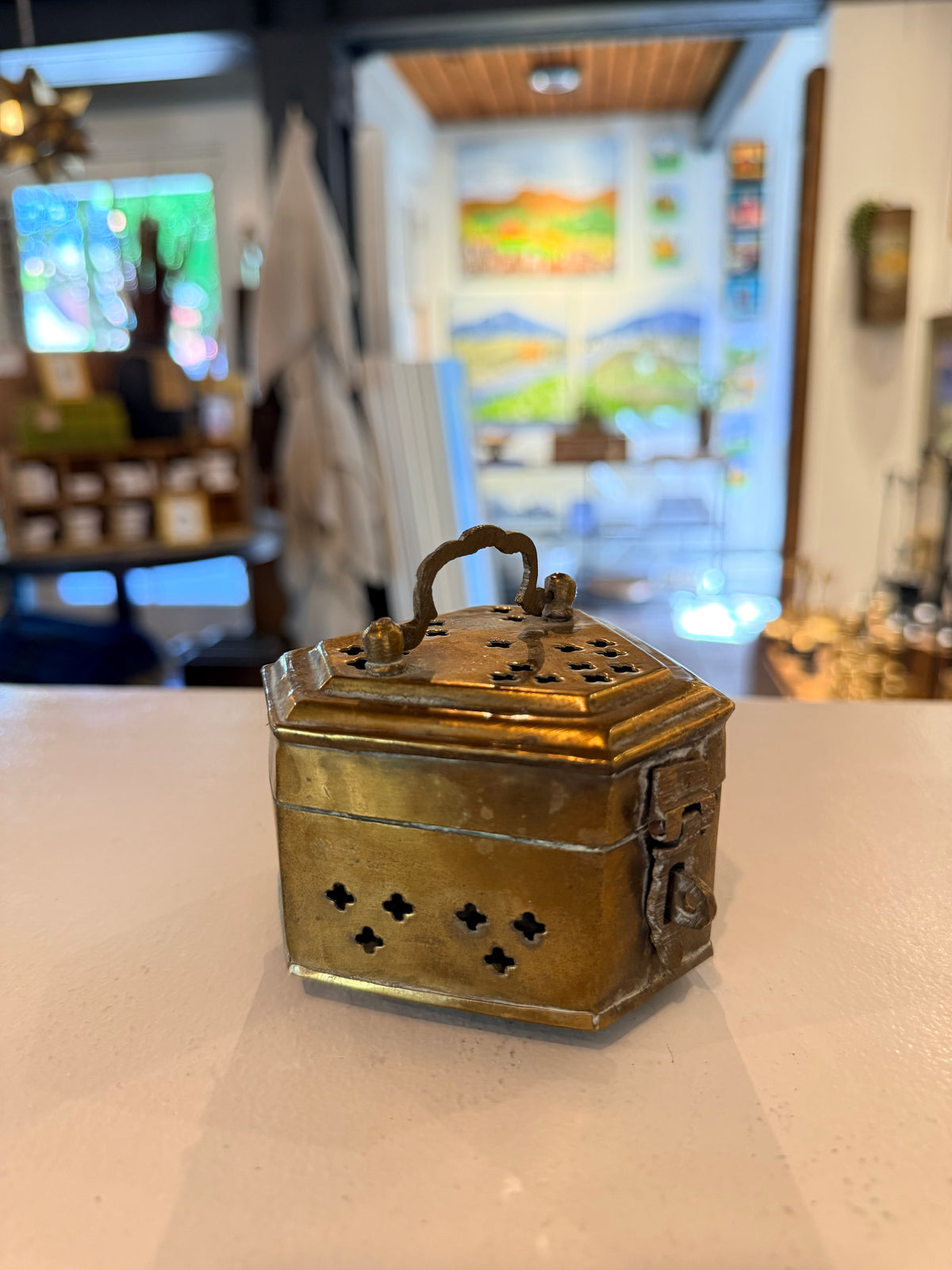 Vintage Brass Pierced Box