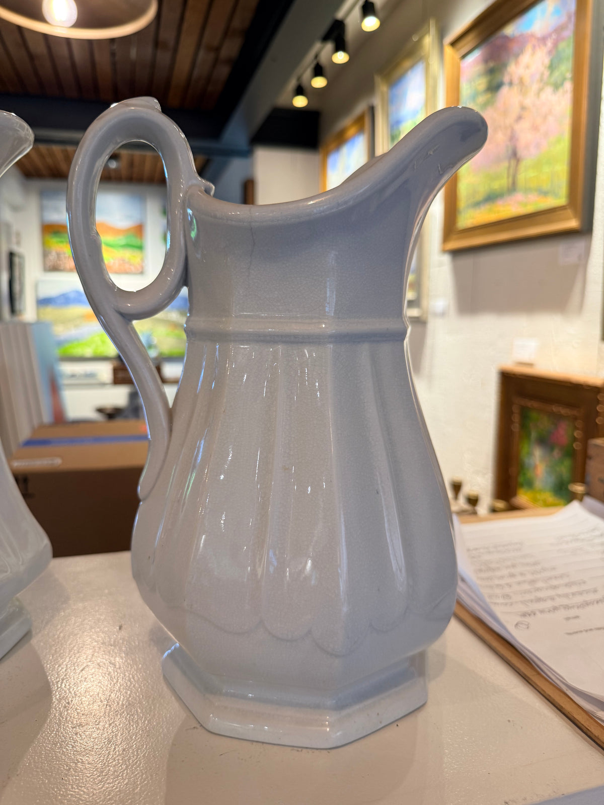 Antique White Ironstone Pitcher
