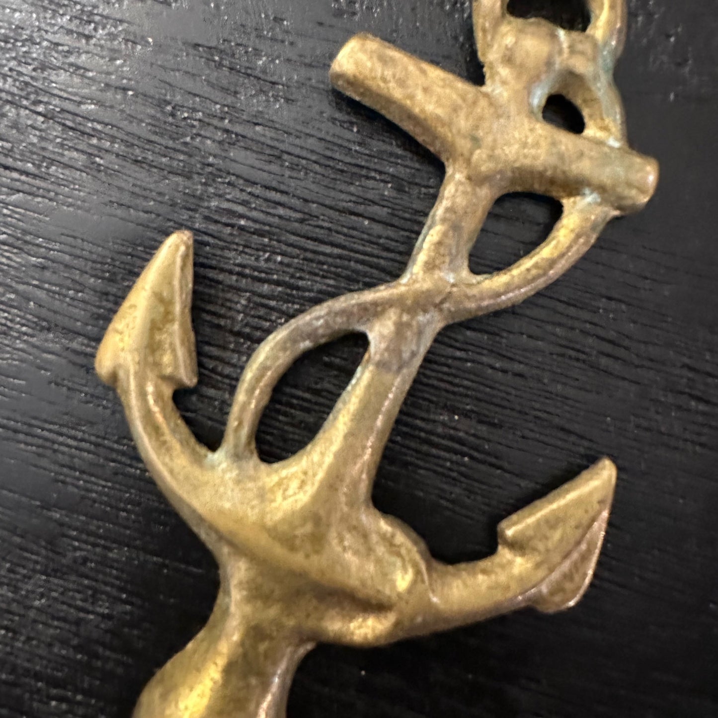 Vintage Solid Brass Bottle Opener - Anchor