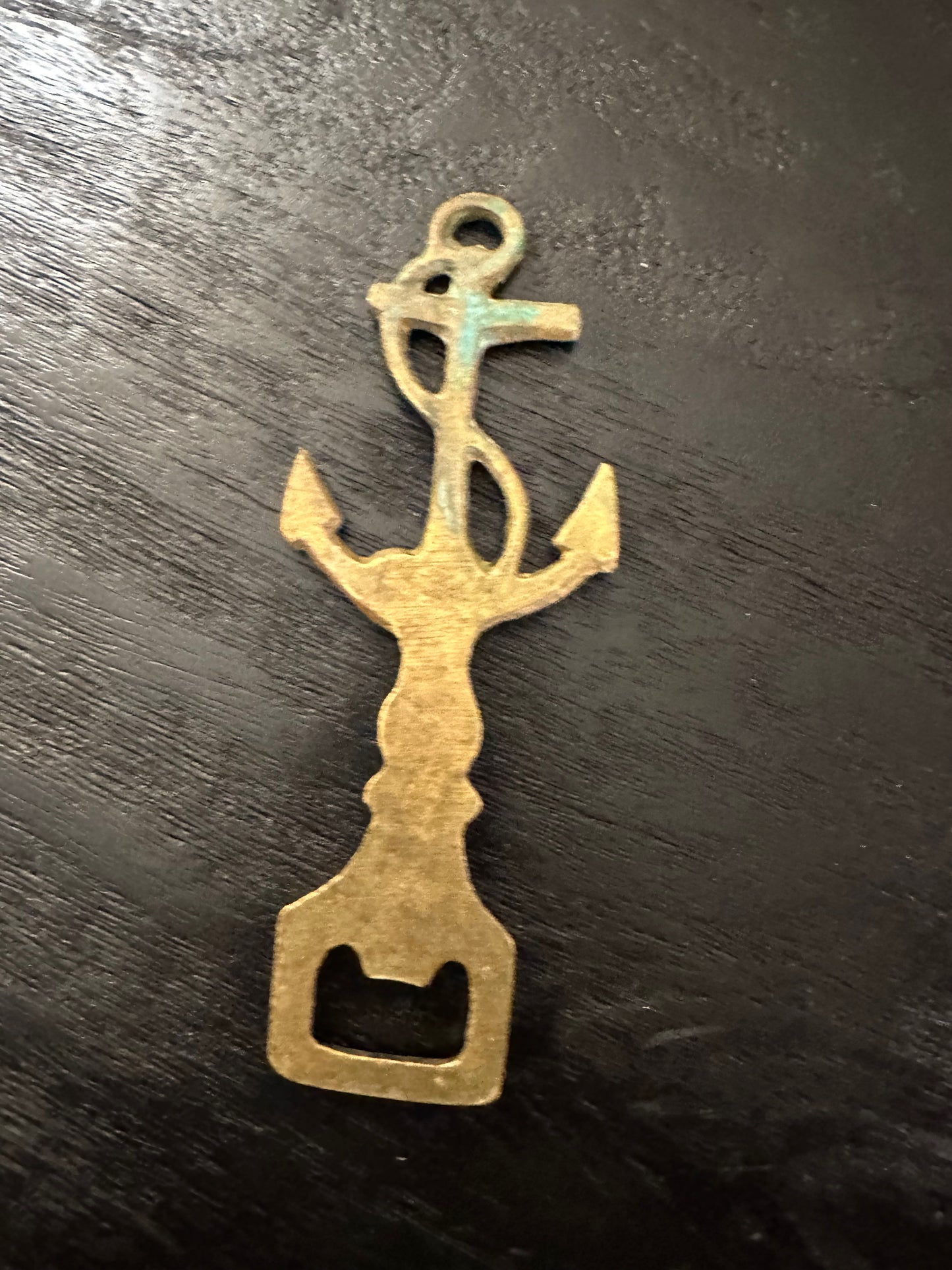 Vintage Solid Brass Bottle Opener - Anchor