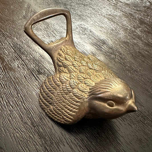 Vintage Solid Brass Bottle Opener - Songbird