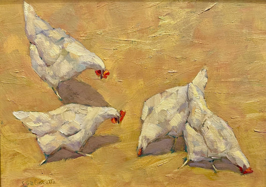 Chickens in Straw